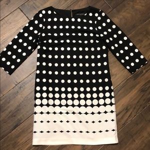 Banana republic black white polka dot dress